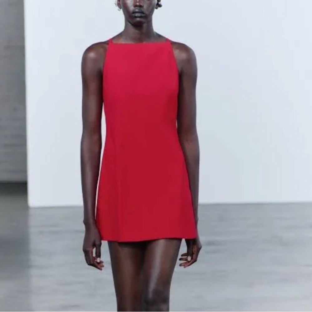 Zara red shift dress size small
